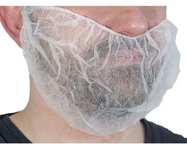 Cache barbe à élastique PP Blanc - sachet de 100